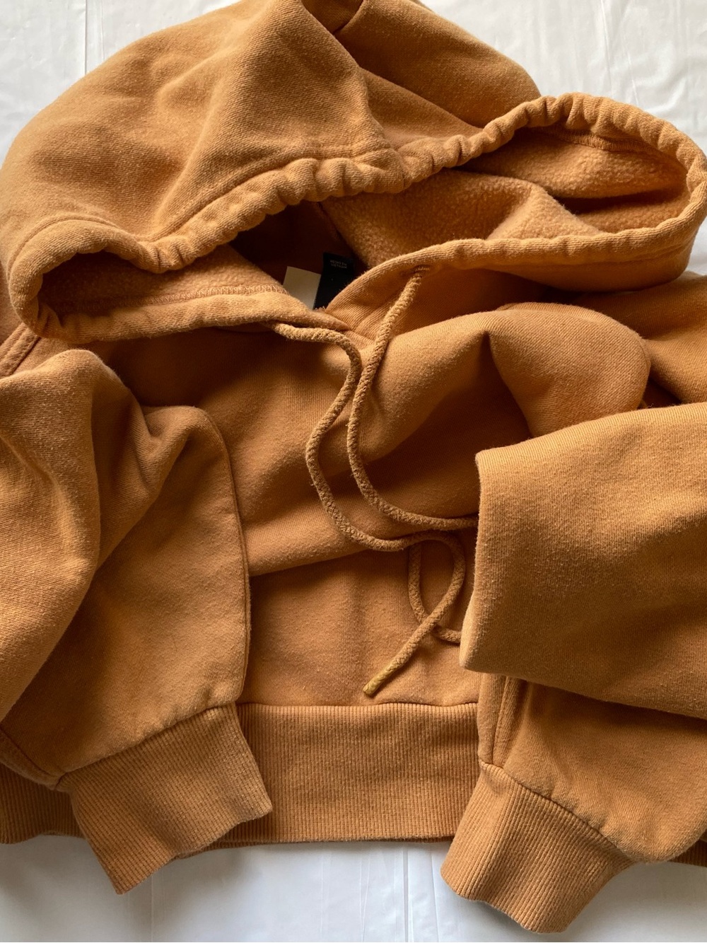 Universal Thread Hooded Sweatshirt Solid Camel Brown Fleece Pullover Men Small S